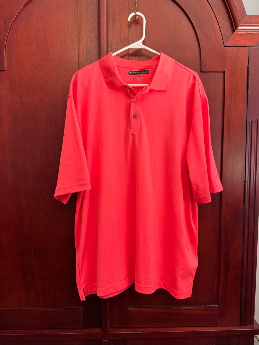 Pebble Beach Performance Men's Polo Shirt Melon Color XL